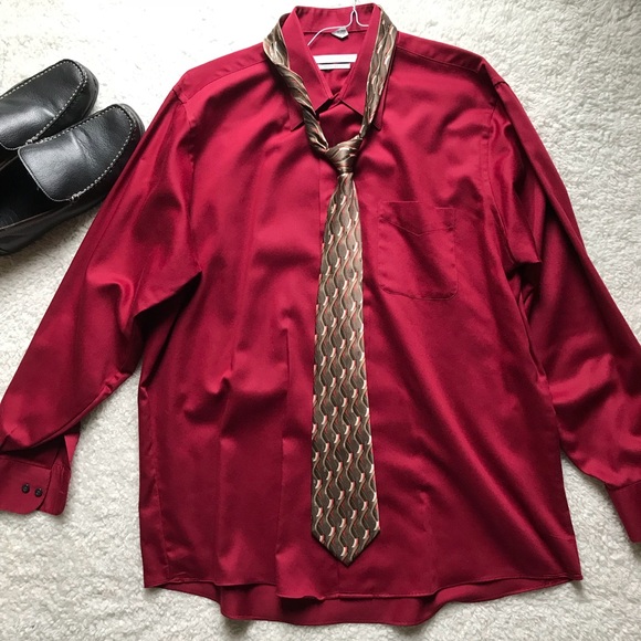 Shirts Mens Maroon Dress Shirt Poshmark